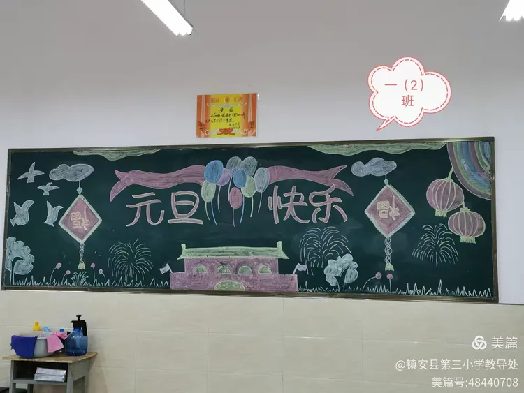 营造文化氛围,板报喜迎牛年